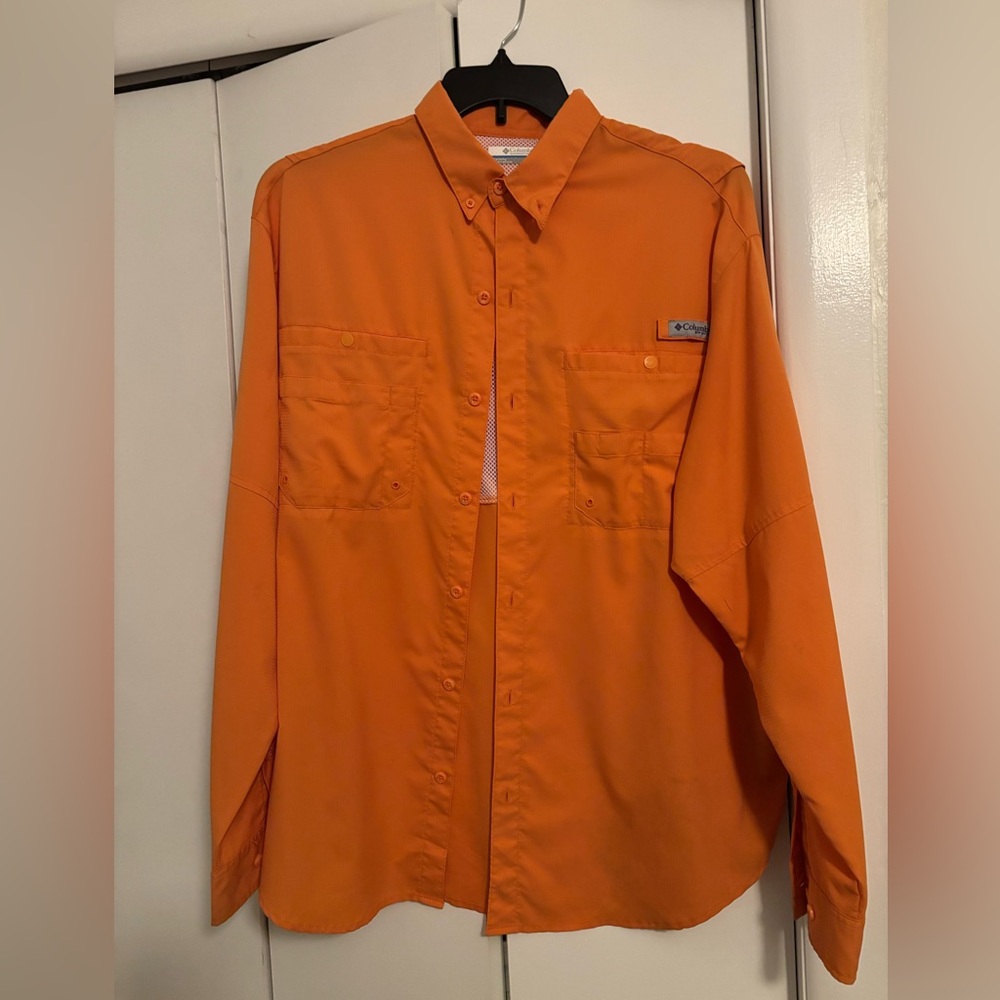 Columbia Vibrant Orange Long Sleeve Shirt